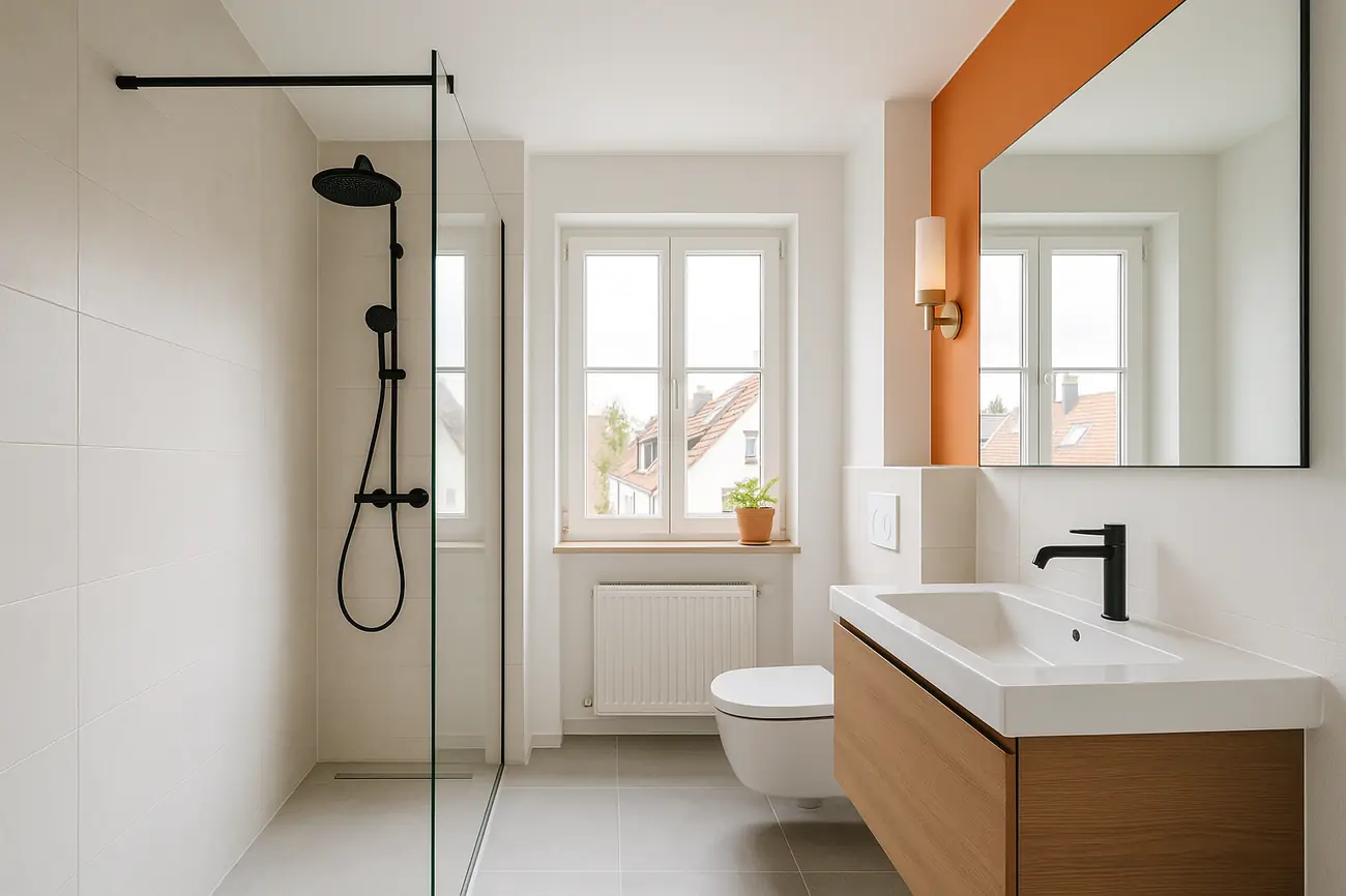 Badsanierung im Reihenhaus bei Wolfratshausen: enge Grundrisse clever lösen