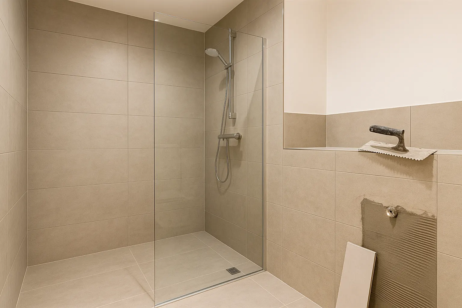 Fliesenarbeiten in München – moderne Badfliesen und fugenlose Optik.