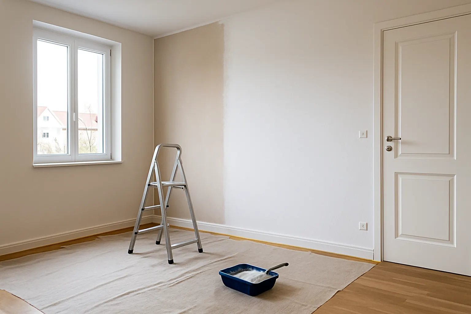 Maler- und Tapezierarbeiten in München – frische Wandgestaltung in einer hellen Wohnung.